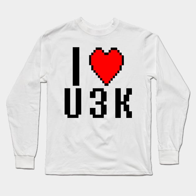 8-bit Love You 3K Long Sleeve T-Shirt by NovaOven
